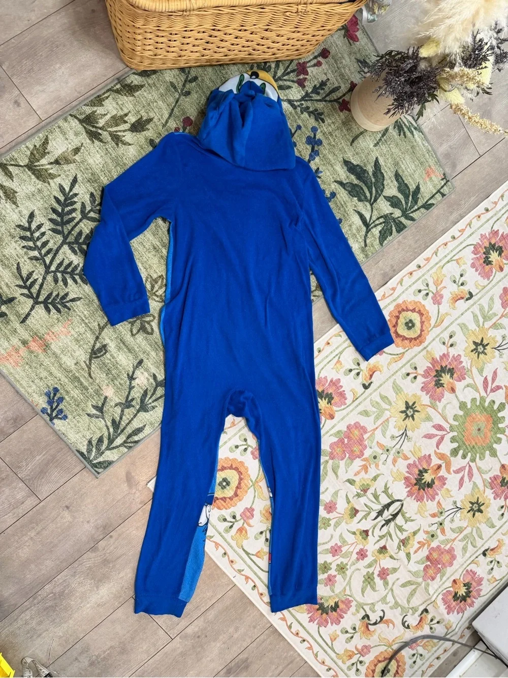 Sonic the Hedgehog Boys Zip Hooded Fleece Pajamas Size Medium
